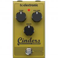 TC Electronic},description:Cinders Overdrive is the perfect tool for blues shredders and retro rockers. Its all-analog circuit convincingly recreates the warm harmonic distortion a