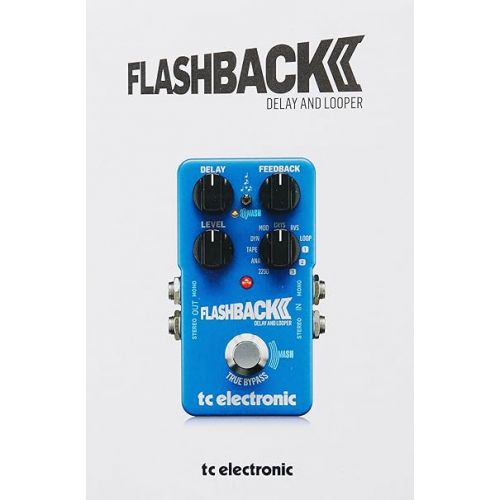  TC Electronic FLASHBACK 2 DELAY Legendary Delay Pedal with Groundbreaking MASH Footswitch, Crystal Delay Effect and Built-In TonePrint Technology, Blue