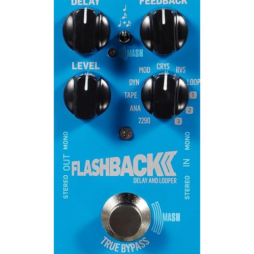  TC Electronic FLASHBACK 2 DELAY Legendary Delay Pedal with Groundbreaking MASH Footswitch, Crystal Delay Effect and Built-In TonePrint Technology, Blue