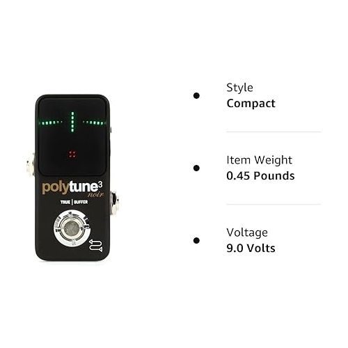  TC Electronic PolyTune 3 Noir Mini Polyphonic Tuning Pedal