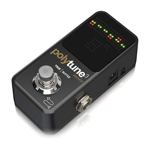  TC Electronic POLYTUNE 3 NOIR Tiny Polyphonic Tuner with Multiple Tuning Modes and Built-In BONAFIDE BUFFER
