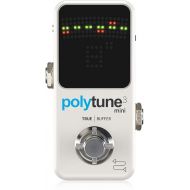 TC Electronic POLYTUNE 3 MINI Tiny Polyphonic Tuner with Multiple Tuning Modes and Built-In BONAFIDE BUFFER, White