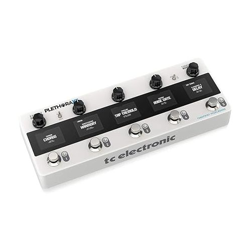  TC Electronic PLETHORA X5 TonePrint Pedal Board Loaded with all Your Favorite FX and 5 MASH Footswitches, White