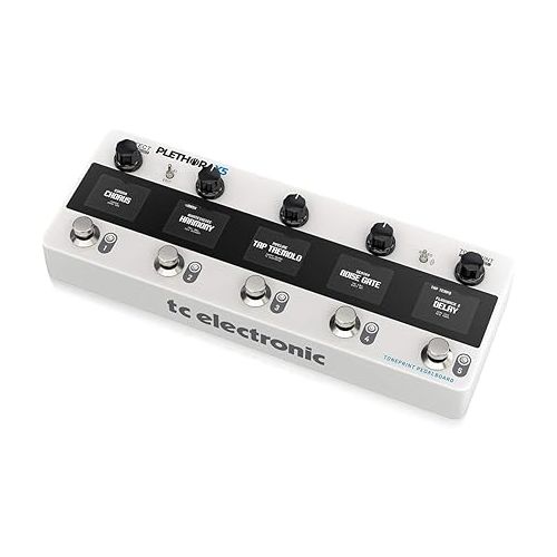  TC Electronic PLETHORA X5 TonePrint Pedal Board Loaded with all Your Favorite FX and 5 MASH Footswitches, White