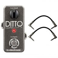 TC Electronic Ditto Looper Effects Pedal with a pair of 6 pedalboard patch cables