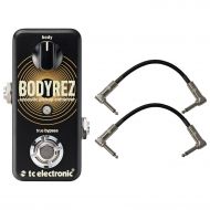 TC Electronic 960819005 Body Rez Acoustic Pickup Enhancer Pedal with a Pair of Pedalboard Patch Cables