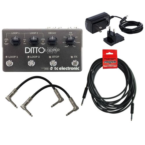  TC Electronic Ditto X4 Looper Two Patch Cables One Instrument Cable 960805005