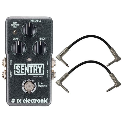  TC Electronic Sentry Multiband Noise Gate Effect Pedal with 2 x Senor Patch Cables 6