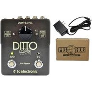 TC Electronic Ditto X2 Looper Pedal Bundle with Switchable Effects and ac power adapter