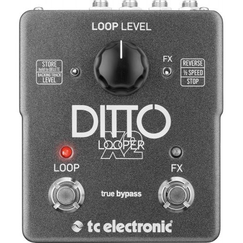  TC Electronic Ditto X2 Looper Pedal Bundle with Switchable Effects and ac power adapter