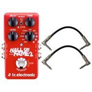 TC Electronic 960661001 Hall of Fame 2 Electric Guitar Reverb Effects Pedal with a Pair of Pedalboard Patch Cables