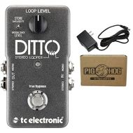 TC Electronic Ditto Stereo Looper Pedal Stereo I/O and Backing Track Option with 9V AC 1000mA Power Supply