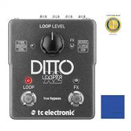 TC Electronic Ditto X2 Looper Effects Pedal with Microfiber and 1 Year Everything Music Extended Warranty