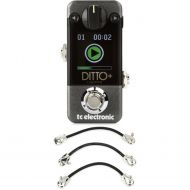 TC Electronic Ditto+ Looper Pedal with 3 Patch Cables