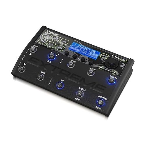  TC Helicon VOICELIVE 3 EXTREME Unrivaled Vocal and Guitar Effects Performance Floor Pedal with Backing Tracks, Looping, Automation and Audio Recording