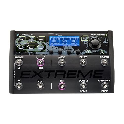  TC Helicon VOICELIVE 3 EXTREME Unrivaled Vocal and Guitar Effects Performance Floor Pedal with Backing Tracks, Looping, Automation and Audio Recording