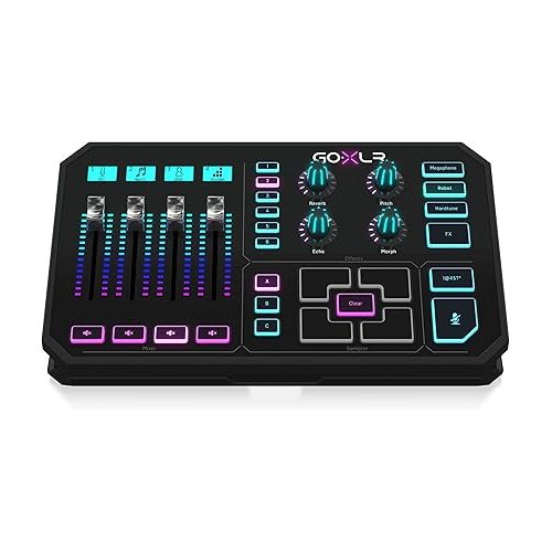  TC-Helicon GoXLR Revolutionary Online Broadcaster Platform with 4-Channel Mixer, Motorized Faders, Sound Board and Vocal Effects, Officially Supported on Windows | TC-Helicon GO XLR Desk Stand