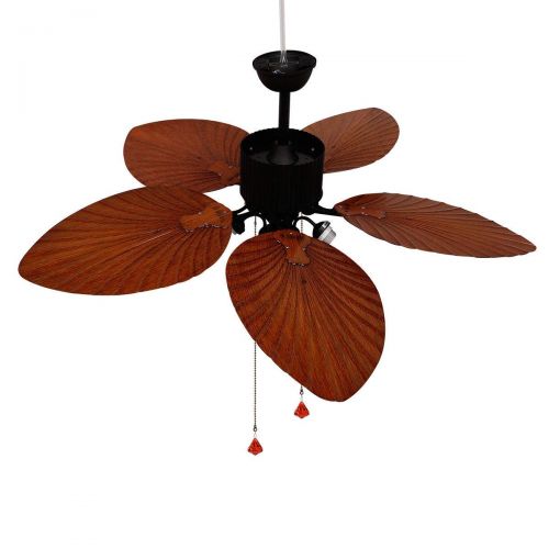  TC-Home 52 Antique Design Ceiling Fan with Light 5 Blades Retro Chandelier