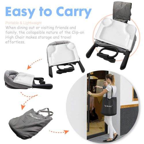  [아마존베스트]TCBunny Hook On Chair, Safe and High Load Design, Fold-Flat Storage and Tight Fixing Clip on Table High...