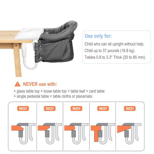  [아마존베스트]TCBunny Hook On Chair, Safe and High Load Design, Fold-Flat Storage and Tight Fixing Clip on Table High...