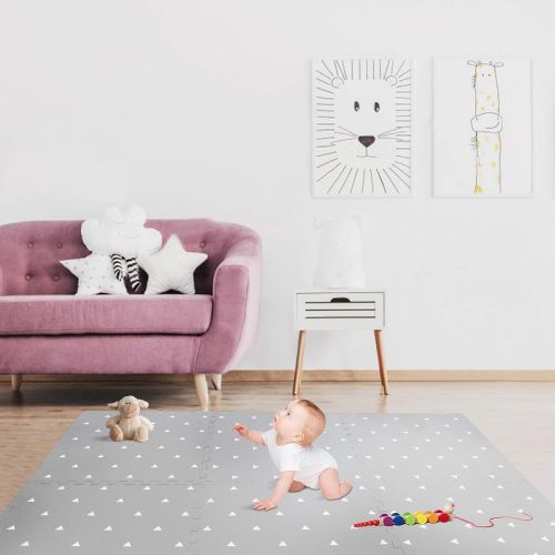  [아마존베스트]TCBunny Baby Play Mat with Fence - Extra Large (4FT x 6FT), Non Toxic Foam Puzzle Floor Mat for Kids