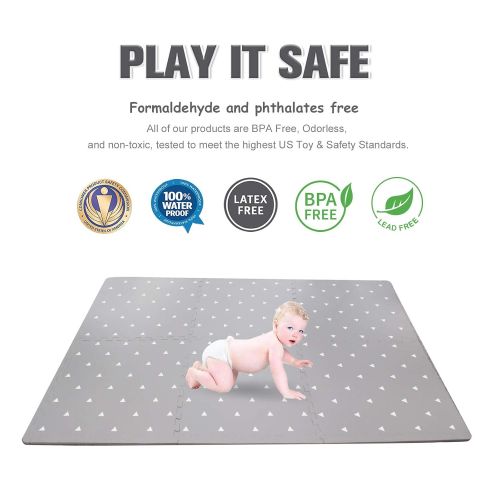  [아마존베스트]TCBunny Baby Play Mat with Fence - Extra Large (4FT x 6FT), Non Toxic Foam Puzzle Floor Mat for Kids