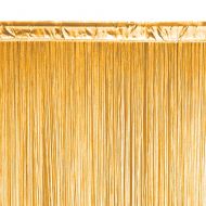TCDesignerProducts Gold String Curtain Decoration, 6 1/2 Feet Wide x 10 Feet Long, 1,700 Strings Per Panel, Prom,...