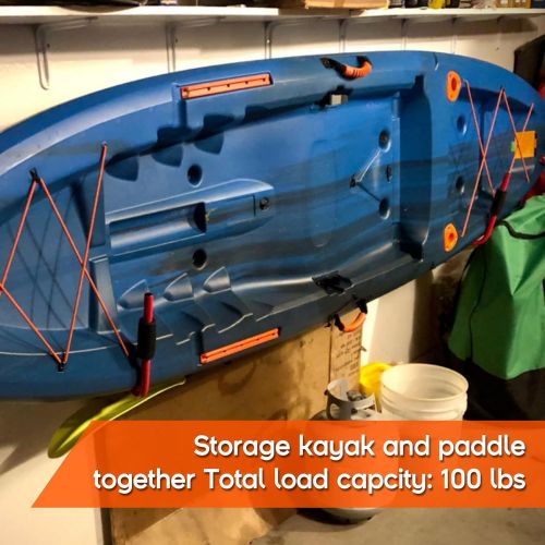  TC-Home Kayak Storage Rack Wall Mounted Folding Hanger Kayak Ladder