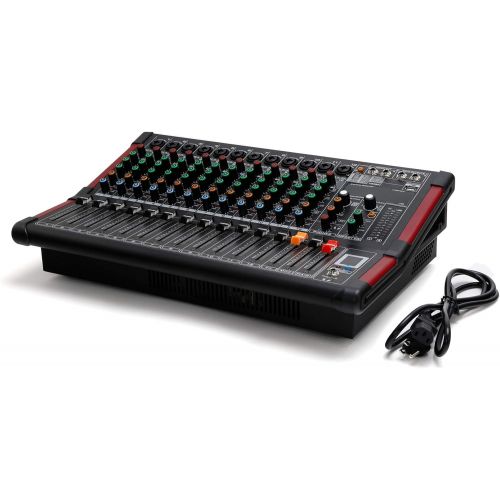  TC-Home 12 Channel Powered Mixer Mixing Amplifier TRS w/USB Slot 16DSP Bluetooth