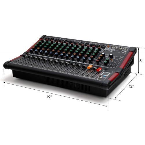  TC-Home 12 Channel Powered Mixer Mixing Amplifier TRS w/USB Slot 16DSP Bluetooth