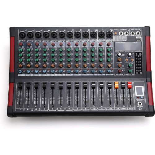  TC-Home 12 Channel Powered Mixer Mixing Amplifier TRS w/USB Slot 16DSP Bluetooth