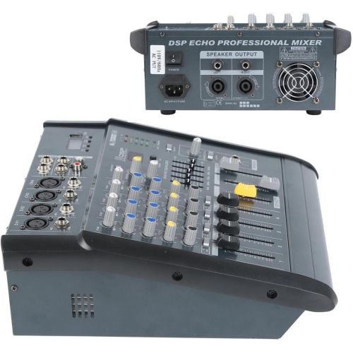  [아마존베스트]TC-Home 4 Channel Professional Powered Mixer power mixing Amplifier Amp 16DSP with USB Slot