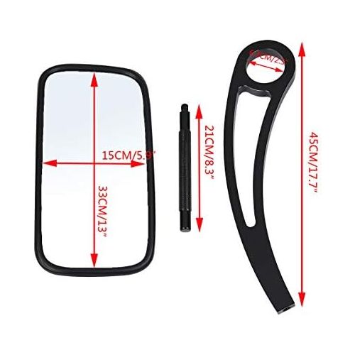  TC-Home Wakeboard Tower Mirror Fit 2 2 1/4 2 3/8 Tube Longer Style ARM Boat Bracket Mirror