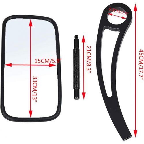  TC-Home Wakeboard Tower Mirror Fit 2 2 1/4 2 3/8 Tube Longer Style ARM Boat Bracket Mirror