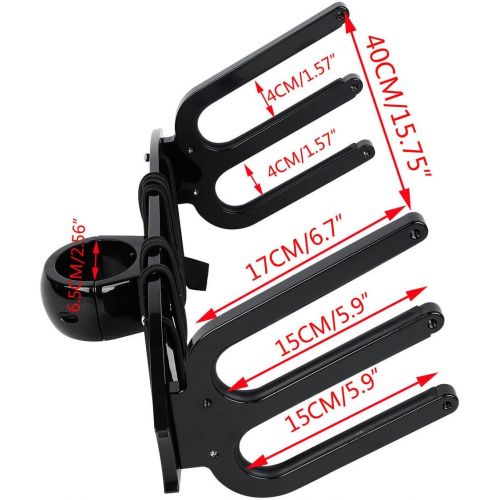  TC-Home CNC Wakeboard Tower Rack & Mirror Boat Board Holder Bracket Surfboard Black (SA-3)