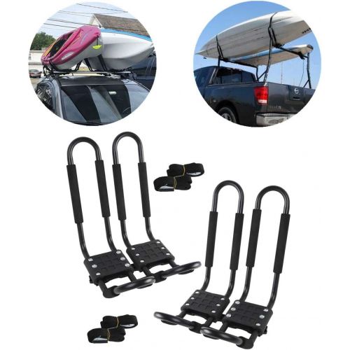  TC-Home 2 Pairs J-Bar Rack Kayak Holder 150 lbs Universal Kayak Roof Rack Boat Canoe Car SUV Top Mount Carrier New