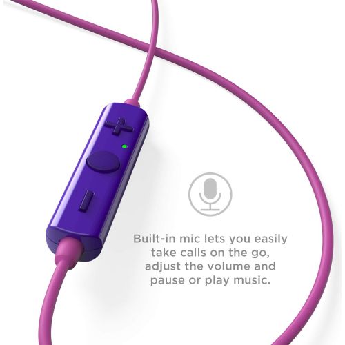  TCL SOCL100BT Wireless in-Ear Earbuds Bluetooth Headphones with Quick Charge and Built-in Mic - Sunrise Purple