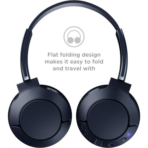  TCL MTRO200BT Wireless On-Ear Headphones Super Light Weight Headphones with 32mm Drivers for Huge Bass and 20 Hour Playtime  Slate Blue