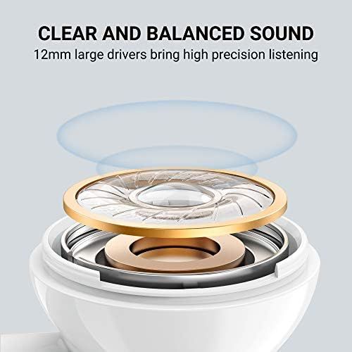  TCL S200 True Wireless Earbuds with 4 Microphones, Bluetooth Headphones, Echo Noise Cancellation, Clear Sound, Type C Charging Case, Touch Control, Waterproof Earphones for Work, H