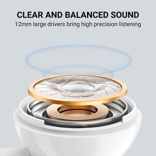  TCL S200 True Wireless Earbuds with 4 Microphones, Bluetooth Headphones, Echo Noise Cancellation, Clear Sound, Type C Charging Case, Touch Control, Waterproof Earphones for Work, H