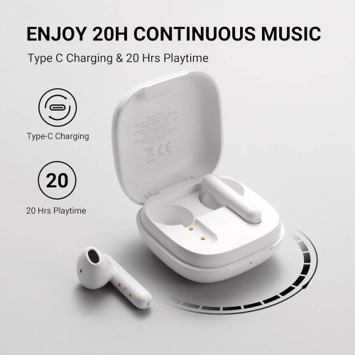  TCL S150 True Wireless Earbuds, Deep Bass with 13mm Drivers, Bluetooth 5.0 Headphones, Type C Charging Case, Noise Isolation, Waterproof Touch Control Wireless Earphones with Mic f