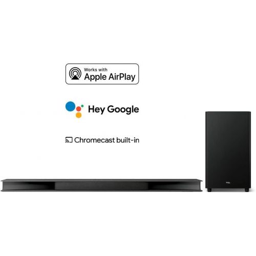  TCL Alto 9+ 3.1 Dolby Atmos Sound Bar with RAY·DANZ Technology, Wireless Subwoofer, WiFi, Bluetooth, Works with Hey Google plus Chromecast built-in ? Black, 540W, TS9030-NA