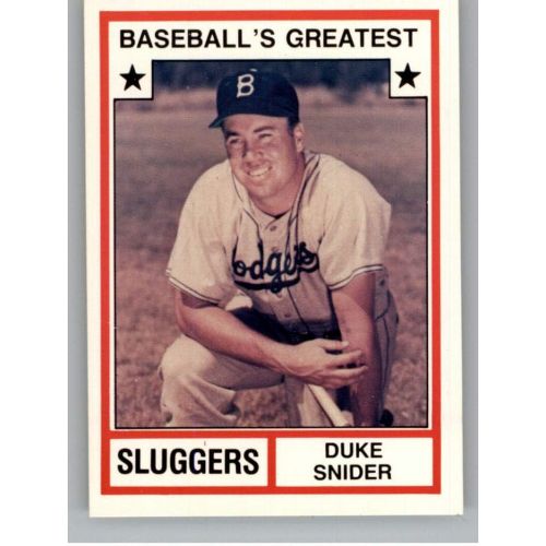  1982 TCMA Greatest Sluggers Baseball #9 Duke Snider Brooklyn Dodgers Official MLB Trading Card in Raw Condition (EX-MT or Better)