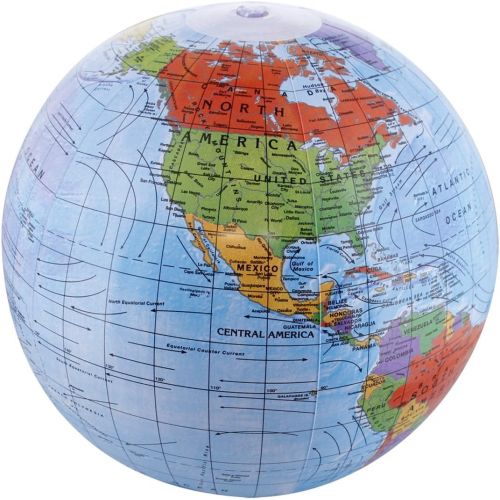  [아마존베스트]TCP Global 12 Inflatable World Globes (Set of 3 Designs) - Political, Topographical - Fun & Educational, Learn Earths Geography