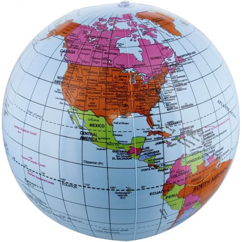  [아마존베스트]TCP Global 12 Inflatable World Globes (Set of 3 Designs) - Political, Topographical - Fun & Educational, Learn Earths Geography