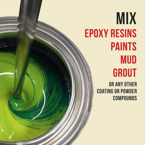  [아마존베스트]TCP Global 2 Types of Paint, Epoxy Resin, Mud Power Mixer Blade Drill Tools for Mixing Quarts to 2.5 Gallon Buckets - 14 Long, 1/4 Round and 5/16 Hex Shafts, 2.5 and 3 Plastic Padd