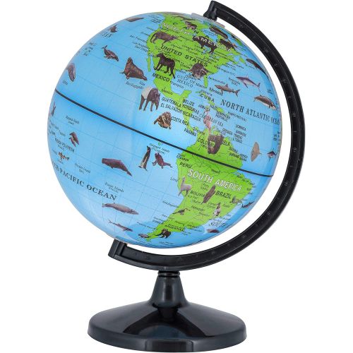  [아마존베스트]TCP Global 5.6 (14.2cm) Blue Ocean Desktop World Globe Gold Base