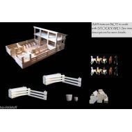 TCs Wooden Toys Handmade Wood Wooden Toy Stockyard Corral Stable Barn w Corral Fence GIFT SET