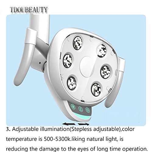  TDOUBEAUTY CX249-23 LED Shadowless Dental Lamp With 6 High Power LED Bulbs Touch Button And Sensor Dual Control Switch Adjustable (22MM)