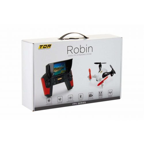  Tenergy TDR Robin 5.8G FPV RC Drone Quadcopter with 2MP 720P HD Camera and 4G MicroSD, Built-in 4.3 LCD and Pop-up Sunshade Transmitter, RTF